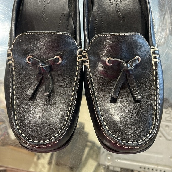 Eddie Bauer Leather mule shoes women’s size 6M Navy Blue Great preowned shape - Picture 13 of 16